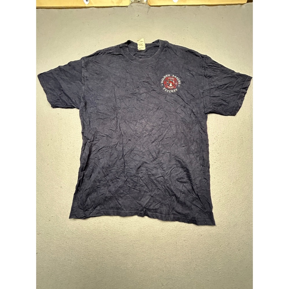 Hanes Beefy-T T-Shirt Cotton Navy Blue L Mens